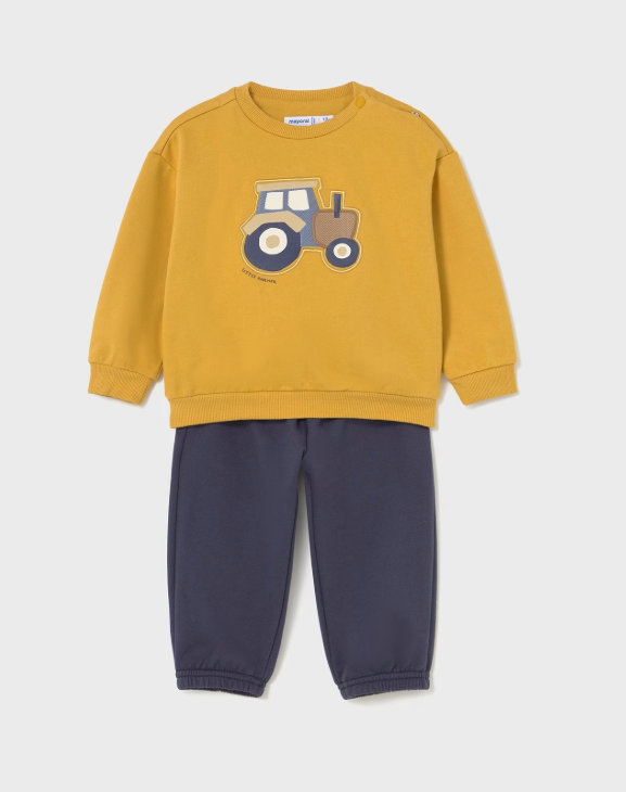 Mayoral Tractor Top & Joggers Set Style 2838 - Mustard